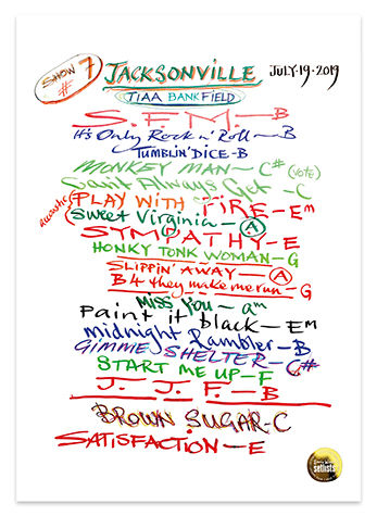 Ronnie Wood - Show 7, TIAA Bank Field, Jacksonville 19 July 2019 Lithograph