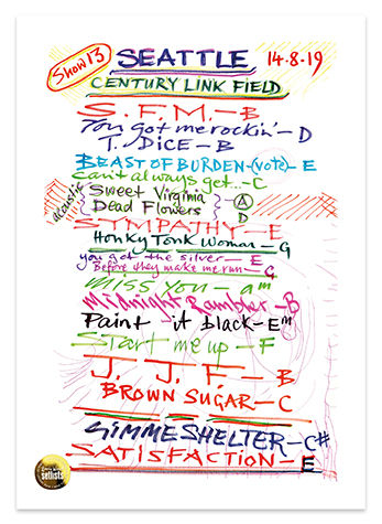 Ronnie Wood - Show 13, Century Link FIeld, Seattle 14 Aug 2019 Lithograph