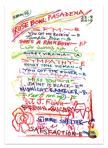 Ronnie Wood - Show 15, Rose Bowl, Pasadena 22 Aug 2019 Lithograph