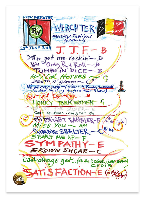 Ronnie Wood - Show 19, Werchter Festival Grounds, Werchter Belgium 28 June 2014 Lithograph