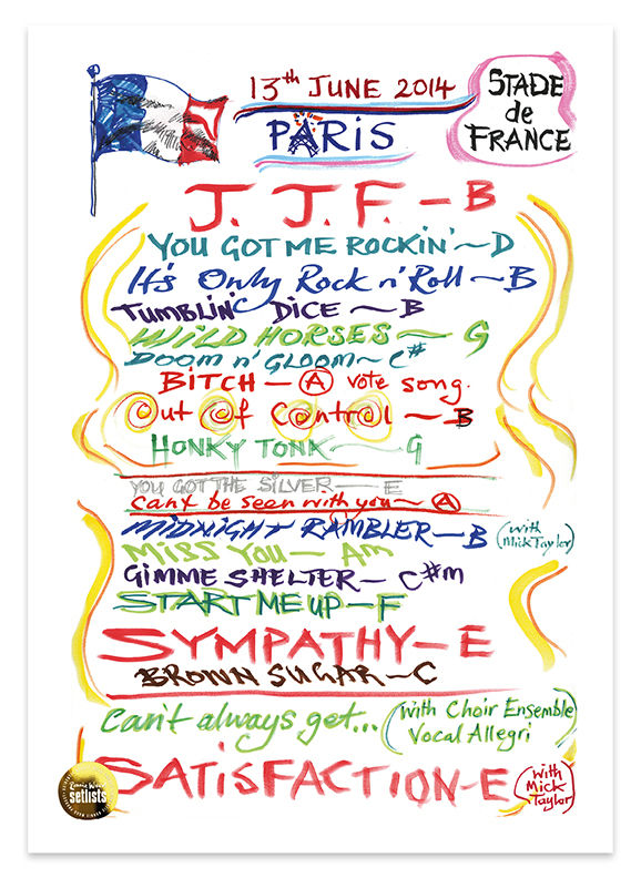 Ronnie Wood - Show 14, Stade de France, Paris France13 June 2014 Lithograph