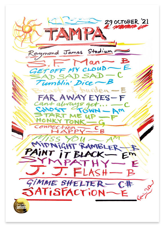 Ronnie Wood - Show 25, Raymond James Stadium, Tampa 29 October 2021 Lithograph