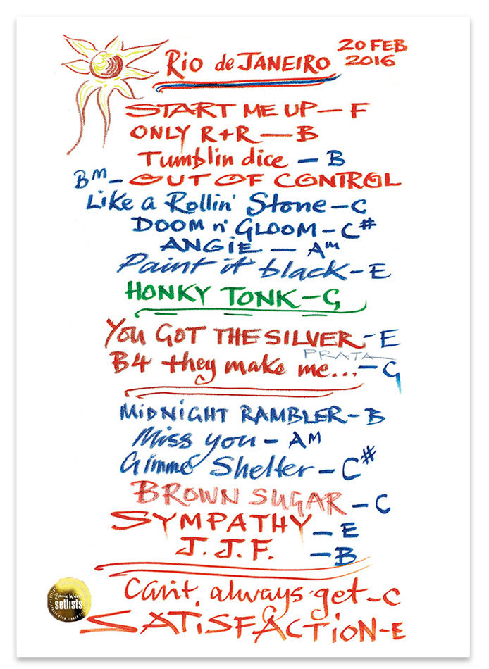 Ronnie Wood - Maracana Stadium – Rio de Janeiro, Brazil 20th February 2016 Lithograph