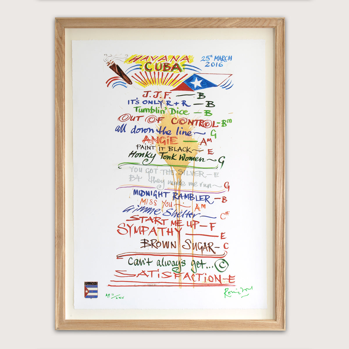 Ronnie Wood - Stones In Cuba Print and Setlist