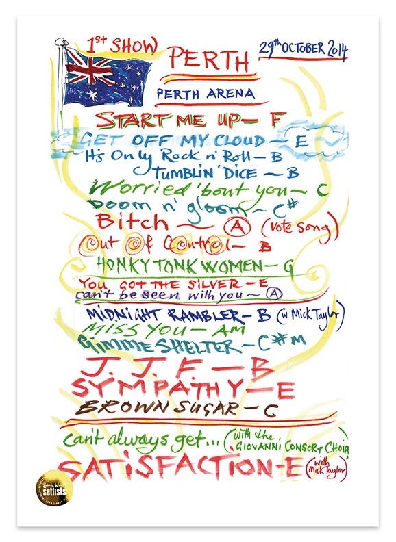 Ronnie Wood - Show 23, Perth Arena, Perth Australia 29 October 2014 Lithograph