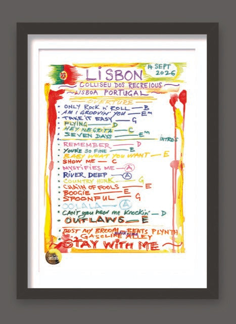 Ronnie Wood - Show 12, Coliseu dos Recreios, Lisboa, Portugal 14 Sept 2026 Lithograph