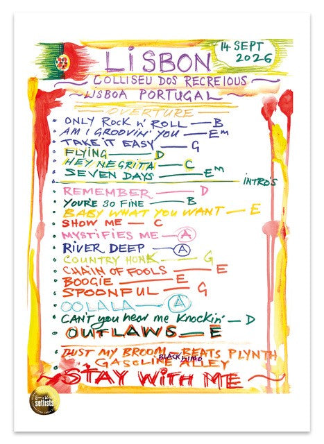 Ronnie Wood - Show 12, Coliseu dos Recreios, Lisboa, Portugal 14 Sept 2026 Lithograph