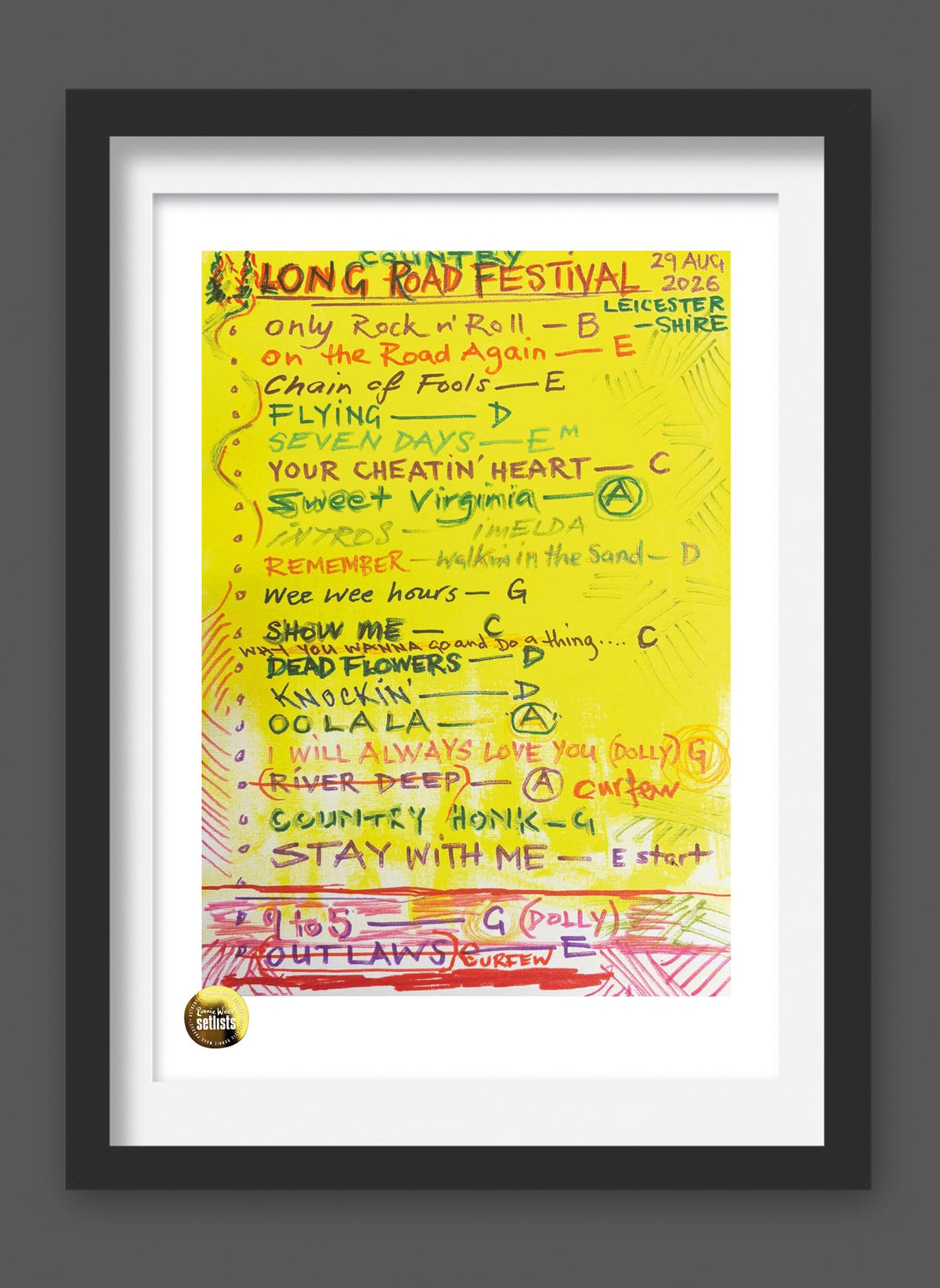 Ronnie Wood - Show 4, The Long Road Festival, Leicestershire, UK 29 August 2026 Lithograph