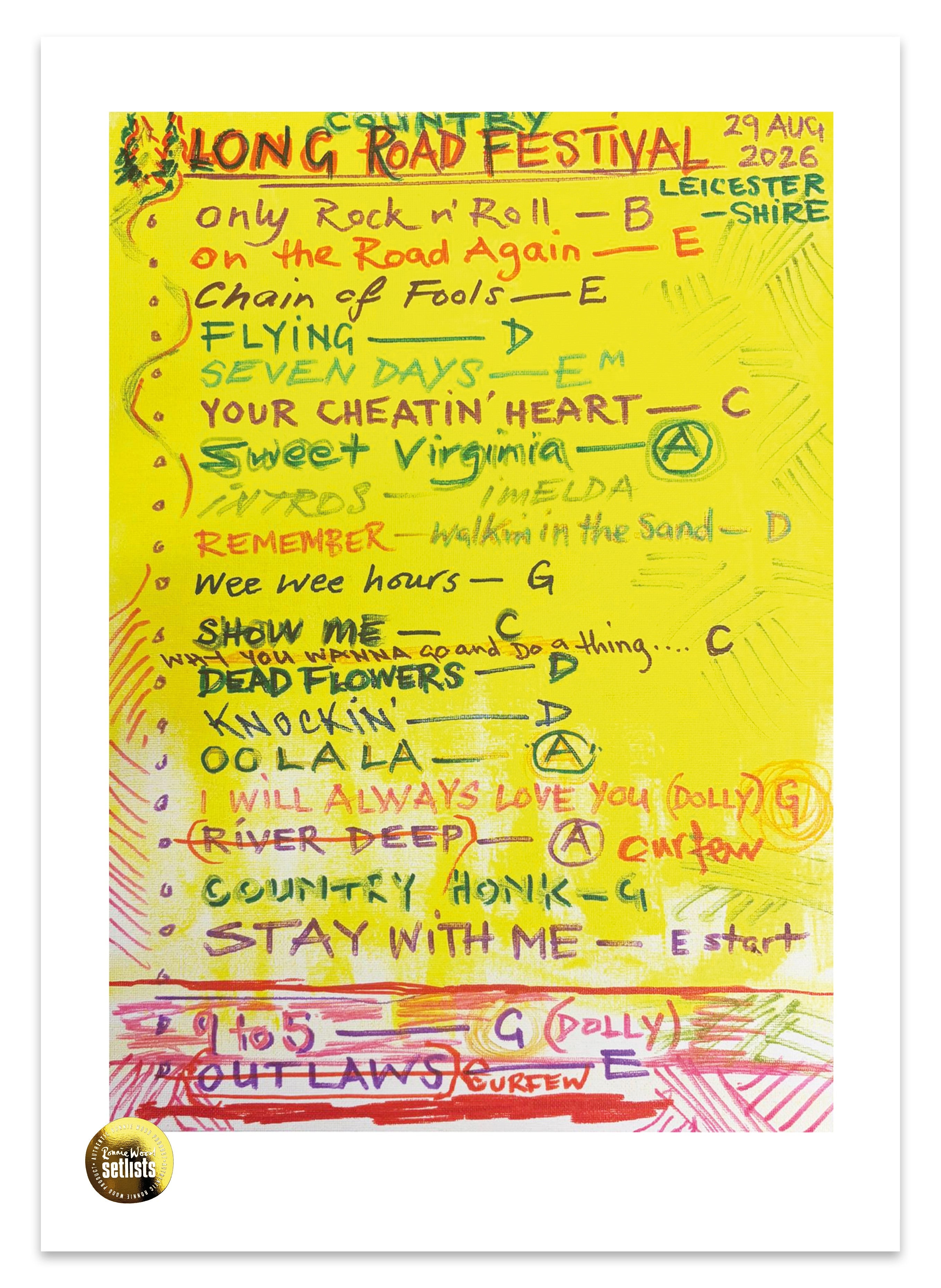 Ronnie Wood - Show 4, The Long Road Festival, Leicestershire, UK 29 August 2026 Lithograph