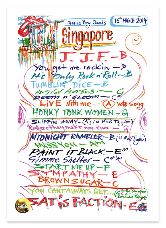 Ronnie Wood - Show 7, Marina Bay Sands, Singapore Singapore 15 March 2014 Lithograph